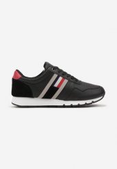 Czarne Buty Sportowe z Perforacją i Ozdobnymi Wstawkami Wesita. Czarne buty sportowe męskie Born2be, bez wzorów, bez zapięcia. Za 109.99 zł.