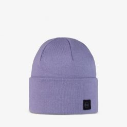 Czapka BUFF KNITTED BEANIE NIELS. Fioletowe czapki damskie Buff, na zimę, bez wzorów, z dzianiny, retro. Za 89.99 zł.