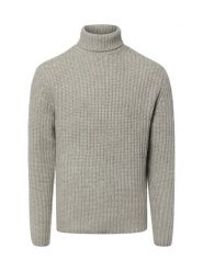 Finshley & Harding London sweter z golfem z domieszką wełny Mężczyźni dzianina grubo tkana szary, M. Szare swetry męskie Finshley & Harding London, m, bez wzorów, z dzianiny, eleganckie, bez kołnierzyka, bez ramiączek. Za 399.95 zł.