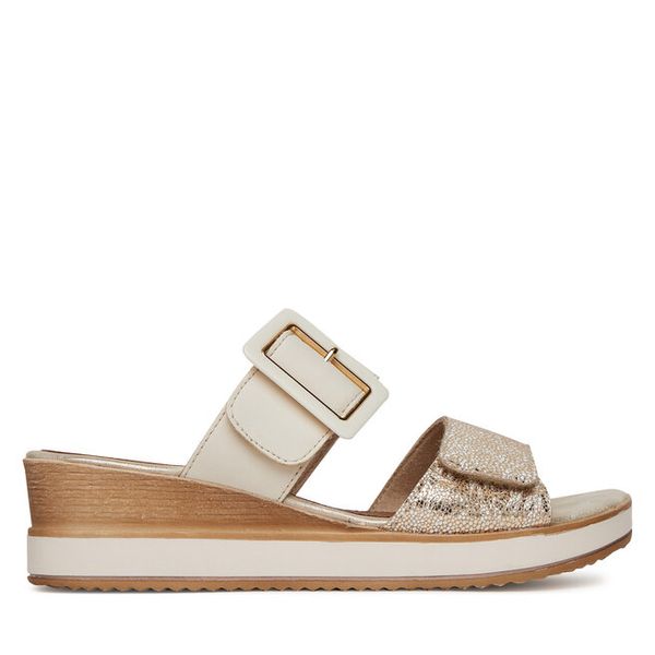 Klapki Remonte. Brązowe klapki damskie Remonte, bez wzorów, bez obcasa, bez zapięcia. Za 279.99 zł.