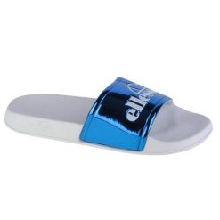 Klapki Ellesse Giselle Slides EL11W74510-11 niebieskie. Niebieskie klapki damskie bez wzorów, z materiału, sportowe, bez obcasa, bez zapięcia. Za 151.80 zł.