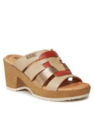 Pikolinos Klapki W3B-1520CPC1 Beżowy. Brązowe klapki damskie Pikolinos, bez wzorów, ze skóry, bez obcasa, bez zapięcia. Za 369.99 zł.