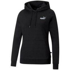 Bluza Z Haftem Dla Kobiet Essentials. Czarne bluzy damskie Puma, bez wzorów, bez ramiączek, bez kaptura. Za 276.99 zł.