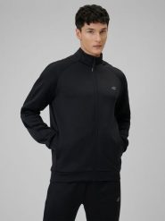 4F Bluza treningowa regular bez kaptura męska - czarna S. Czarne bluzy sportowe męskie 4F, m, bez wzorów, bez kaptura, na fitness i siłownię. Za 199.99 zł.