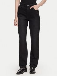 Guess Jeansy W6YA3J D1544 Czarny Tapered Leg. Czarne jeansy damskie Guess, z aplikacjami, z jeansu. Za 434.99 zł.