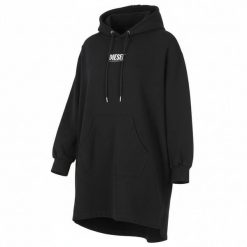 Diesel D-Ilse Small Logo czarna sukienka-bluza z kapturem rozmiar S. Czarne bluzy damskie Diesel, s, bez wzorów, z bawełny, bez ramiączek, z kapturem. Za 393.99 zł.