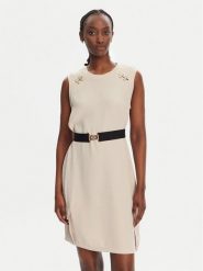 Liu Jo Sport Sukienka codzienna TA5139 TS923 Beżowy Regular Fit. Brązowe sukienki damskie Liu Jo Sport, na co dzień, l, bez wzorów, z syntetyku, sportowe, bez kołnierzyka, bez ramiączek, proste. Za 509.99 zł.