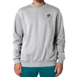 Bluza męska sportowa Lotto HIGH-RISE MELANGE. Szare bluzy sportowe męskie Lotto, m, bez wzorów, bez kaptura, do piłki nożnej. W wyprzedaży za 129.00 zł.