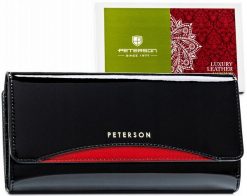 Portfel damski Peterson PTN BC-415 czarny. Czarne portfele damskie Peterson, ze skóry. Za 184.99 zł.