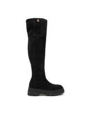 Tommy Hilfiger Muszkieterki Suede Over-The-Knee Boot FW0FW08159 Czarny. Czarne kozaki damskie Tommy Hilfiger, bez wzorów, ze skóry, bez obcasa, na płaskiej podeszwie, bez zapięcia. Za 689.99 zł.