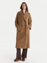 Weekend Max Mara Płaszcz wełniany Zufolo 2525016092 Brązowy Regular Fit. Brązowe płaszcze damskie Weekend Max Mara, na zimę, bez wzorów, z wełny, bez kołnierzyka, bez kaptura. Za 3,309.00 zł.