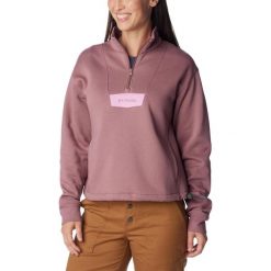 Bluza damska Columbia Lodge Quarter Zip. Czerwone bluzy damskie Columbia, s, bez wzorów, z bawełny, sportowe, bez ramiączek, bez kaptura. W wyprzedaży za 269.00 zł.