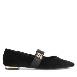 Baleriny Nine West. Czarne balerinki damskie Nine West, bez wzorów, bez obcasa, bez zapięcia. Za 219.99 zł.
