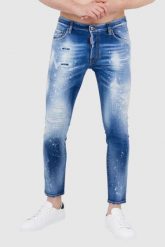 DSQUARED2 Niebieskie jeansy męskie skater jean. Niebieskie jeansy męskie Dsquared2, z jeansu. W wyprzedaży za 1,999.99 zł.
