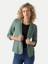 Vero Moda Marynarka Jesmilo 10279700 Zielony Regular Fit. Zielone marynarki i żakiety damskie Vero Moda, bez wzorów, ze lnu, bez kołnierzyka, bez ramiączek. Za 179.99 zł.