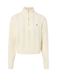 Polo Ralph Lauren sweter z dzianiny z zawartością kaszmiru Kobiety Wełna biały, S. Białe swetry nierozpinane damskie Polo Ralph Lauren, s, bez wzorów, z dzianiny, klasyczne, bez kołnierzyka, bez ramiączek. Za 1,299.95 zł.