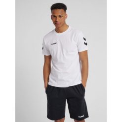 Koszulka sportowa z krótkim rękawem męska Hummel hmlGO cotton. Białe koszulki sportowe męskie Hummel, m, bez wzorów, bez ramiączek, do piłki nożnej. Za 40.00 zł.