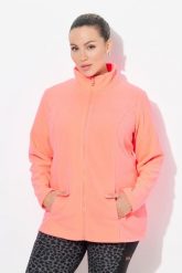 Damskie Bluza polarowa system modułowy do wpinania z recyklingu. Czerwone bluzy damskie Ulla Popken, plus size, bez wzorów, z materiału, bez ramiączek, bez kaptura. Za 199.99 zł.