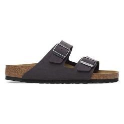Klapki Unisex Birkenstock Arizona Birko-Flor Velvet Gray. Szare klapki męskie Birkenstock, bez wzorów, z weluru, bez zapięcia. Za 329.99 zł.