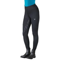 Legginsy jeździeckie full-grip damskie York Laura. Czarne legginsy damskie York, bez wzorów, z materiału. Za 265.50 zł.
