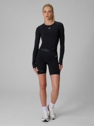 4F Legginsy kolarki treningowe szybkoschnące damskie - czarne S. Czarne legginsy damskie 4F, bez wzorów, z materiału. Za 129.99 zł.
