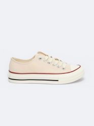 Trampki męskie niskie beżowe NN174100 801. Brązowe buty sportowe męskie BIG STAR, bez wzorów, z dresówki, retro, bez zapięcia. W wyprzedaży za 69.99 zł.