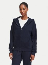 Tommy Hilfiger Bluza UW0UW06621 Granatowy Regular Fit. Niebieskie bluzy damskie Tommy Hilfiger, s, bez wzorów, z bawełny, bez ramiączek, bez kaptura. Za 329.99 zł.