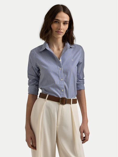 LAUREN RALPH LAUREN Koszula 200859048001 Niebieski Regular Fit. Niebieskie koszule damskie Lauren Ralph Lauren, l, bez wzorów, z bawełny, bez kołnierzyka, bez ramiączek. Za 629.99 zł.