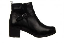 Botki Bayla-161 077 47456 01 Black 161583, Czarny, Skóra naturalna - 38. Czarne botki damskie Bayla, na zimę, bez wzorów, z gumy, eleganckie, bez obcasa, bez zapięcia. W wyprzedaży za 249.00 zł.