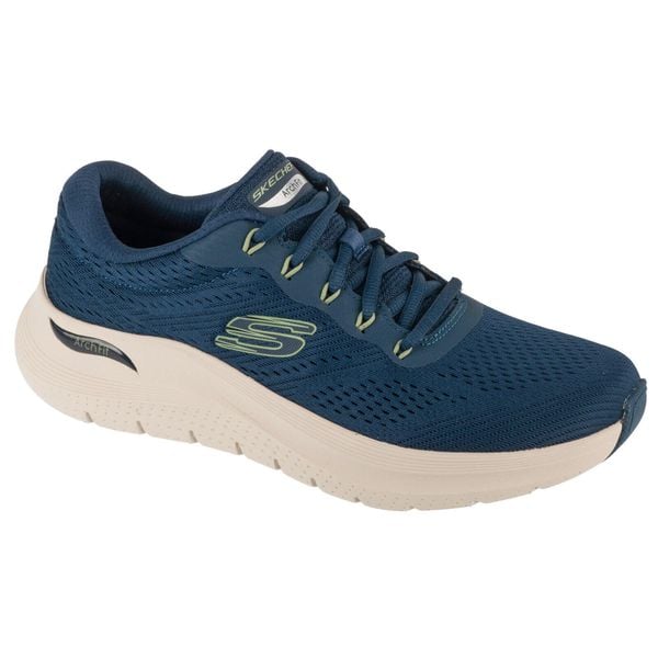 Buty sportowe Sneakersy męskie, Arch Fit 2.0 - The Keep. Niebieskie buty sportowe męskie Skechers, bez wzorów, z materiału, bez zapięcia, trekkingowe. Za 503.00 zł.