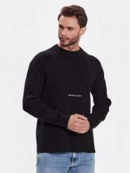 Calvin Klein Jeans Sweter J30J322859 Czarny Regular Fit. Czarne swetry męskie Calvin Klein Jeans, m, bez wzorów, z bawełny, bez kołnierzyka, bez ramiączek. Za 519.99 zł.