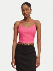 Guess Top E6GP01 KG322 Różowy Slim Fit. Czerwone topy damskie Guess, xl, z aplikacjami, z syntetyku, bez kołnierzyka, bez ramiączek. Za 174.99 zł.