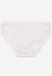 Białe Prążkowane Majtki Figi z Koronką Okarde. Białe majtki damskie Renee, z bawełny. Za 3.99 zł.