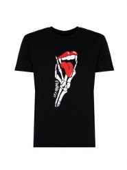 Les Hommes T-Shirt "Tongue Prank" | LBT1003700P | Mężczyzna | Czarny. Czarne t-shirty męskie Les Hommes, m, bez wzorów, z bawełny, bez kołnierzyka, bez ramiączek. W wyprzedaży za 349.00 zł.