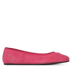 Baleriny Tommy Hilfiger. Czerwone balerinki damskie Tommy Hilfiger, bez wzorów, bez obcasa, bez zapięcia. Za 289.99 zł.