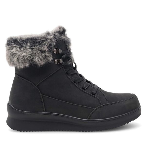 Trzewiki Clara Barson. Czarne botki damskie Clara Barson, bez wzorów, bez obcasa, na płaskiej podeszwie, bez zapięcia. Za 109.99 zł.