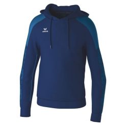Bluza z kapturem Erima Evo Star. Niebieskie bluzy męskie Erima, bez wzorów, z kapturem, do piłki ręcznej. Za 246.50 zł.