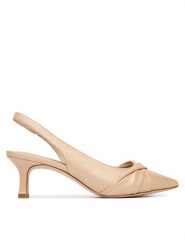 Caprice Czółenka 9-29600-46 Beżowy. Brązowe czółenka damskie Caprice, bez wzorów, ze skóry, bez obcasa, bez zapięcia. Za 269.99 zł.