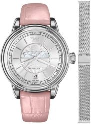 Zegarek damski Aviator V.1.33.0.250.4.PM-SET srebrny. Szare zegarki damskie AVIATOR, srebrne. Za 3,116.57 zł.