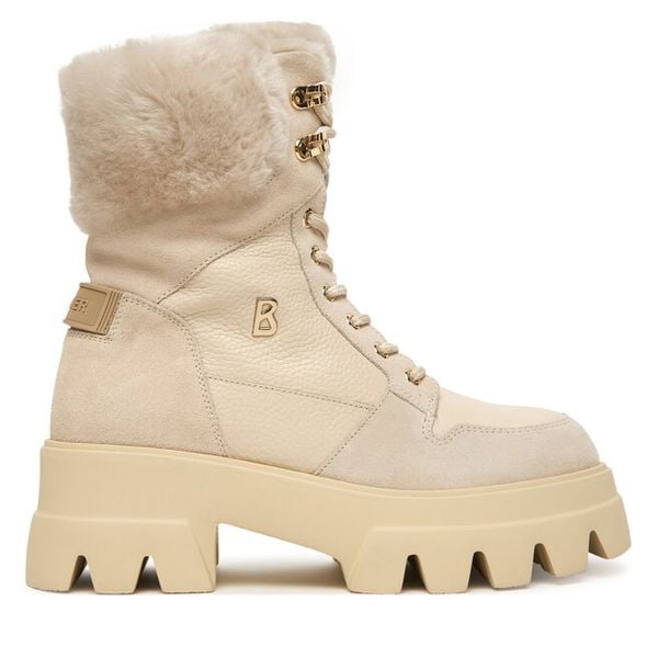 Botki Bogner. Białe botki damskie Bogner, bez wzorów, bez obcasa, na płaskiej podeszwie, bez zapięcia. Za 1,509.00 zł.