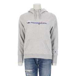 Second life - Bluza z kapturem dla kobiet szara - Stan bardzo dobry. Szare bluzy damskie Champion, bez wzorów, bez ramiączek, z kapturem. Za 106.46 zł.