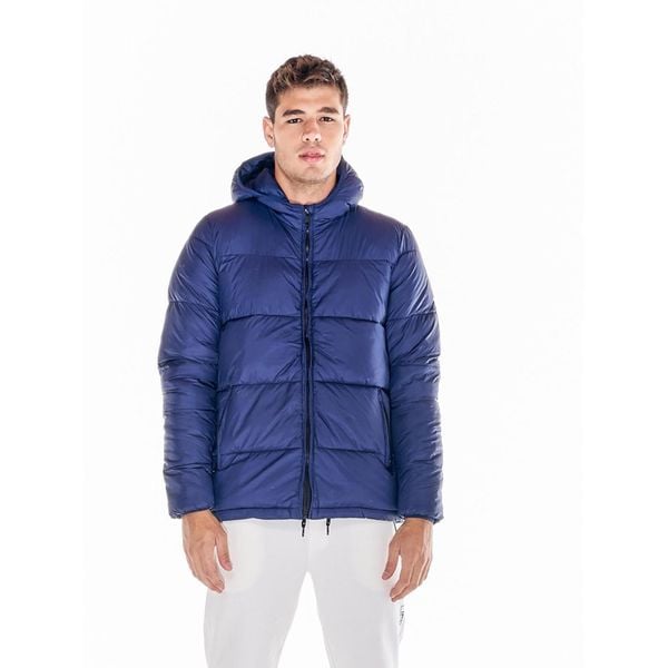 Męska kurtka z kapturem Welcome Back. Niebieskie kurtki męskie LEONE 1947 APPAREL, l, bez wzorów, z tkaniny, sportowe, z kapturem. W wyprzedaży za 419.25 zł.