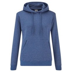 Dopasowana Bluza Damska Kaptur. Niebieskie bluzy damskie fruit of the loom, xl, bez wzorów, bez ramiączek, bez kaptura. Za 31.99 zł.