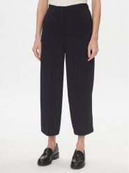 Tommy Hilfiger Spodnie materiałowe WW0WW41908 Granatowy Wide Leg. Niebieskie spodnie materiałowe damskie Tommy Hilfiger, bez wzorów, z materiału. Za 649.99 zł.