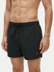 Guess Szorty kąpielowe F6GT25 WG282 Czarny Regular Fit. Czarne kąpielówki męskie Guess, z aplikacjami, z syntetyku. Za 236.99 zł.