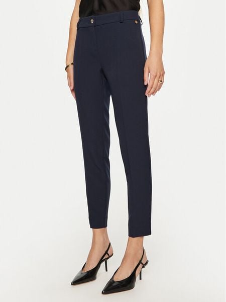 Maryley Spodnie materiałowe 24IB52Z/M19/43BL Granatowy Regular Fit. Niebieskie spodnie materiałowe damskie Maryley, bez wzorów, z materiału. Za 119.99 zł.