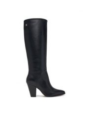 Tommy Hilfiger Kozaki Clean Tubular Knee Boot FW0FW09584 Czarny. Czarne kozaki damskie Tommy Hilfiger, bez wzorów, ze skóry, bez obcasa, na słupku, bez zapięcia. Za 1,299.00 zł.