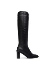 Max Mara Kozaki 25247962926 Czarny. Czarne kozaki damskie Max Mara, bez wzorów, ze skóry, bez obcasa, na słupku, bez zapięcia. Za 4,869.00 zł.