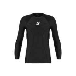 Koszulka kompresyjna z długim rękawem Reusch Padded. Czarne bluzki damskie Reusch, bez wzorów, sportowe, bez kołnierzyka, bez ramiączek. W wyprzedaży za 316.05 zł.