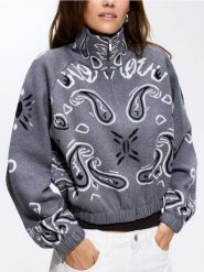 Sweter oversize z wiskozą - wielobarwny. Swetry nierozpinane damskie Reserved, l, bez wzorów, z dzianiny, bez kołnierzyka, bez ramiączek. Za 169.99 zł.